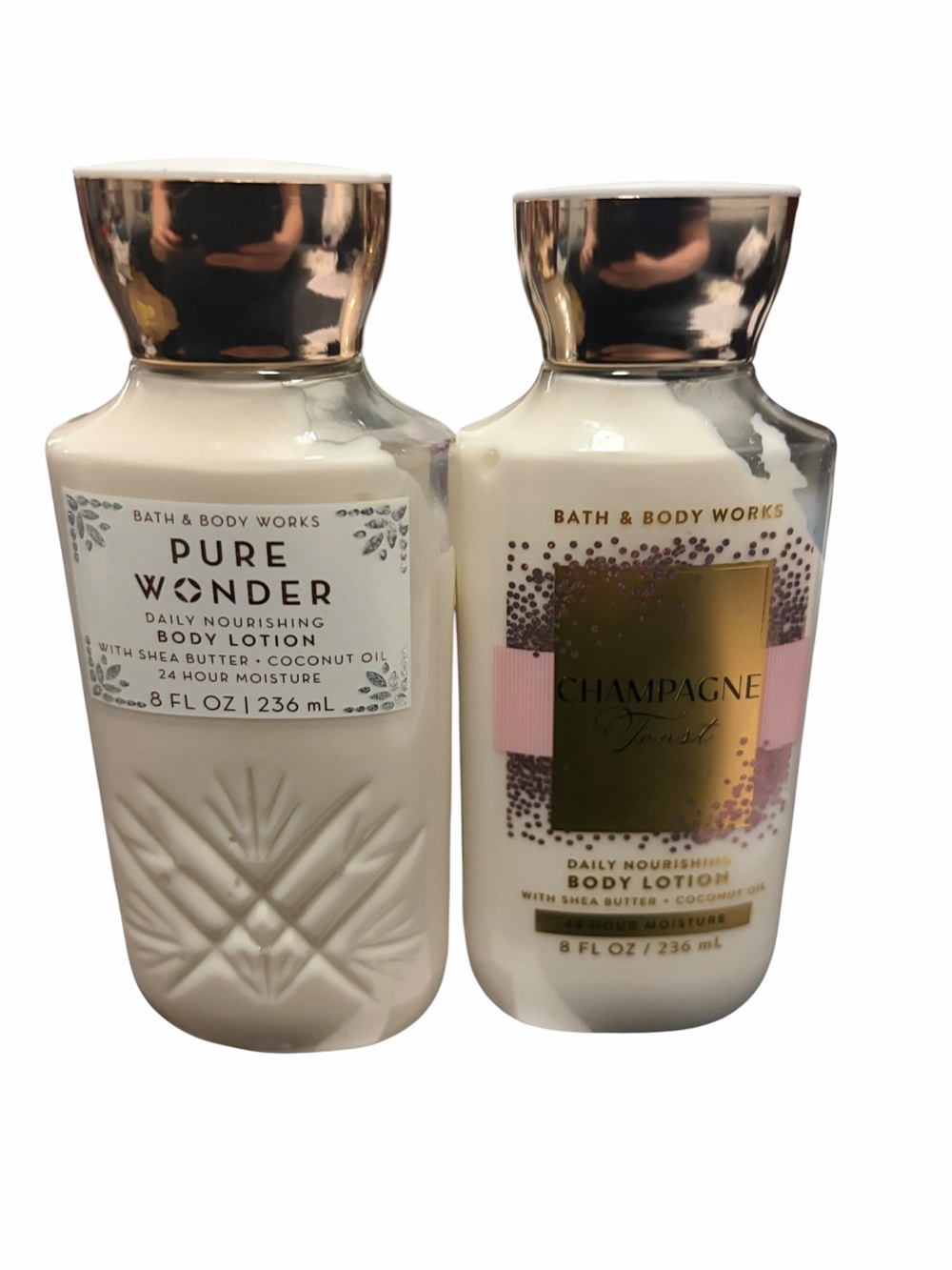 Bath and Body Works Lotions Pure Wonder and Champagne